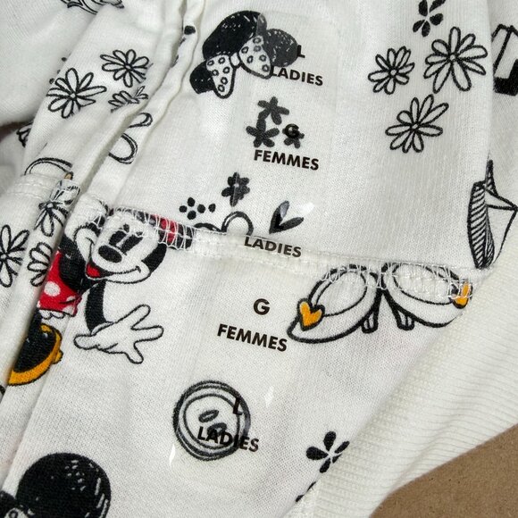 Disney Minnie Mouse Icons Full Zip Hoodie Womens Large White Black Red Hooded - Picture 6 of 11